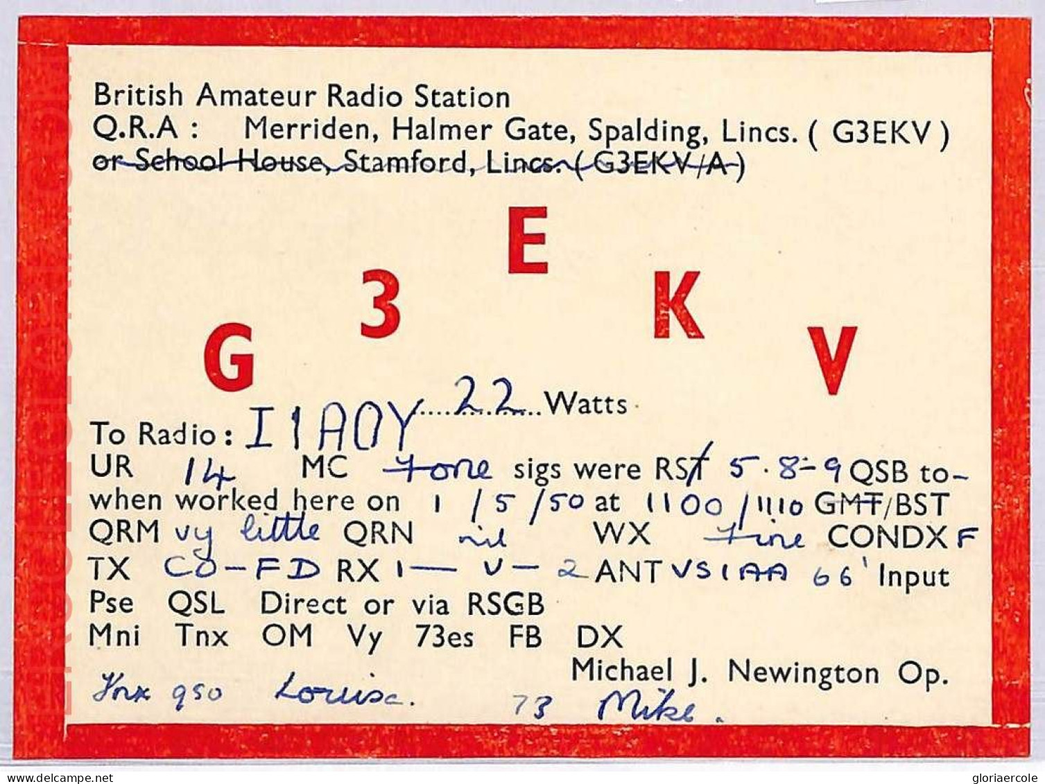 Ad9120 - GREAT BRITAIN - RADIO FREQUENCY CARD - England - 1950 - Radio