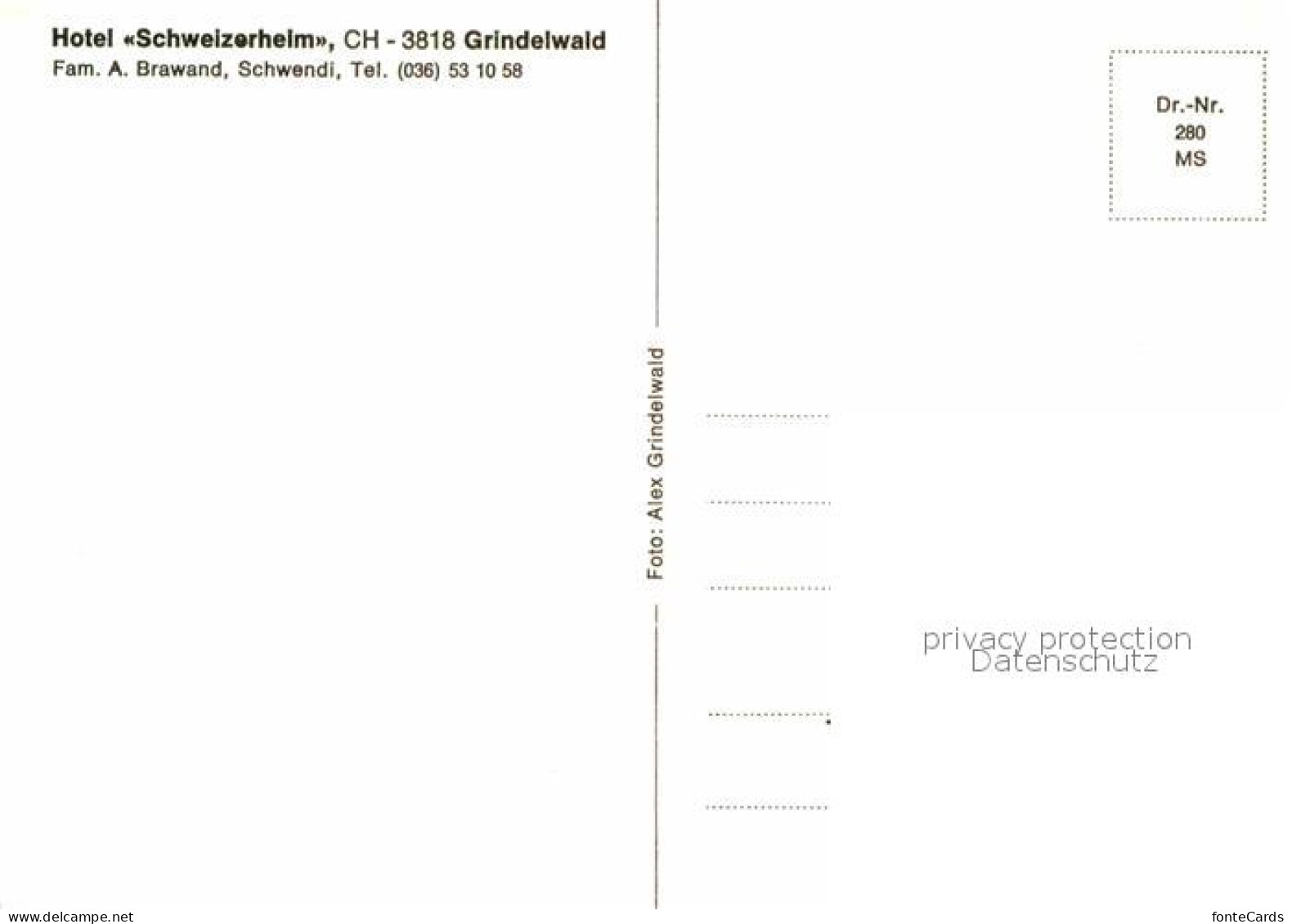 12602852 Grindelwald Hotel Schweizerheim Grindelwald - Andere & Zonder Classificatie