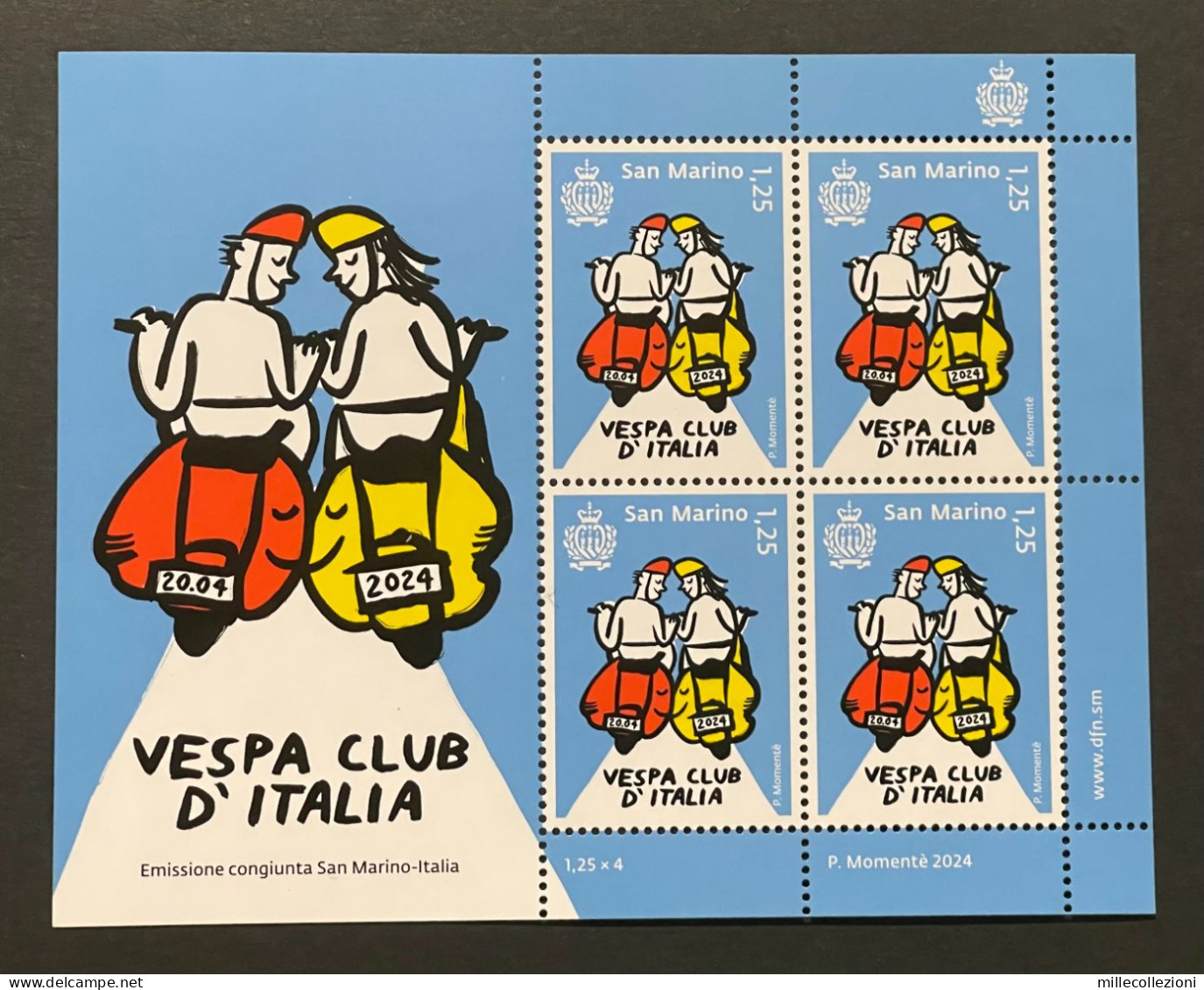 San Marino 2024 -  Vespa Club D'Italia - Minifoglio Nuvo MNH** - Hojas Bloque