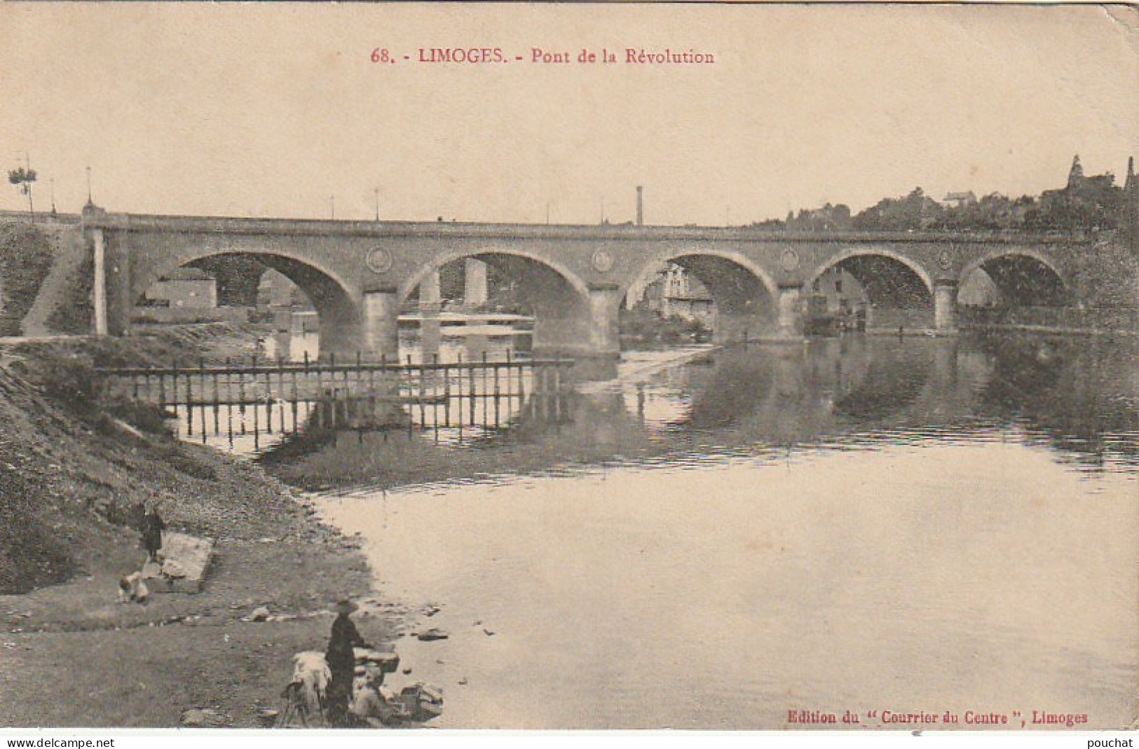 LE 13-(87) LIMOGES - PONT DE LA REVOLUTION - LAVANDIERES - 2 SCANS - Limoges