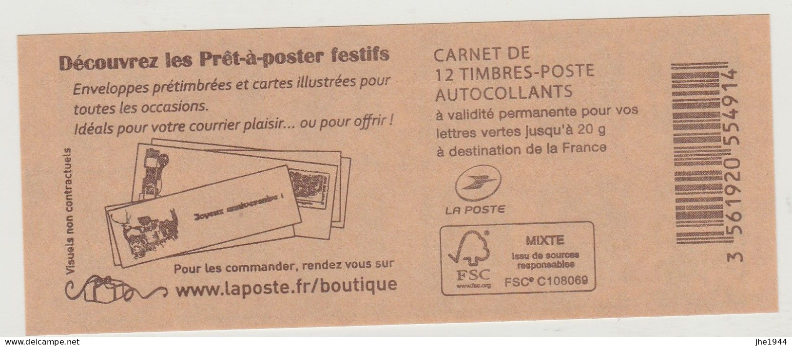 France Carnet N° 858-C10 ** Decouvrez Les Prêt à Poster Festifs - Sonstige & Ohne Zuordnung