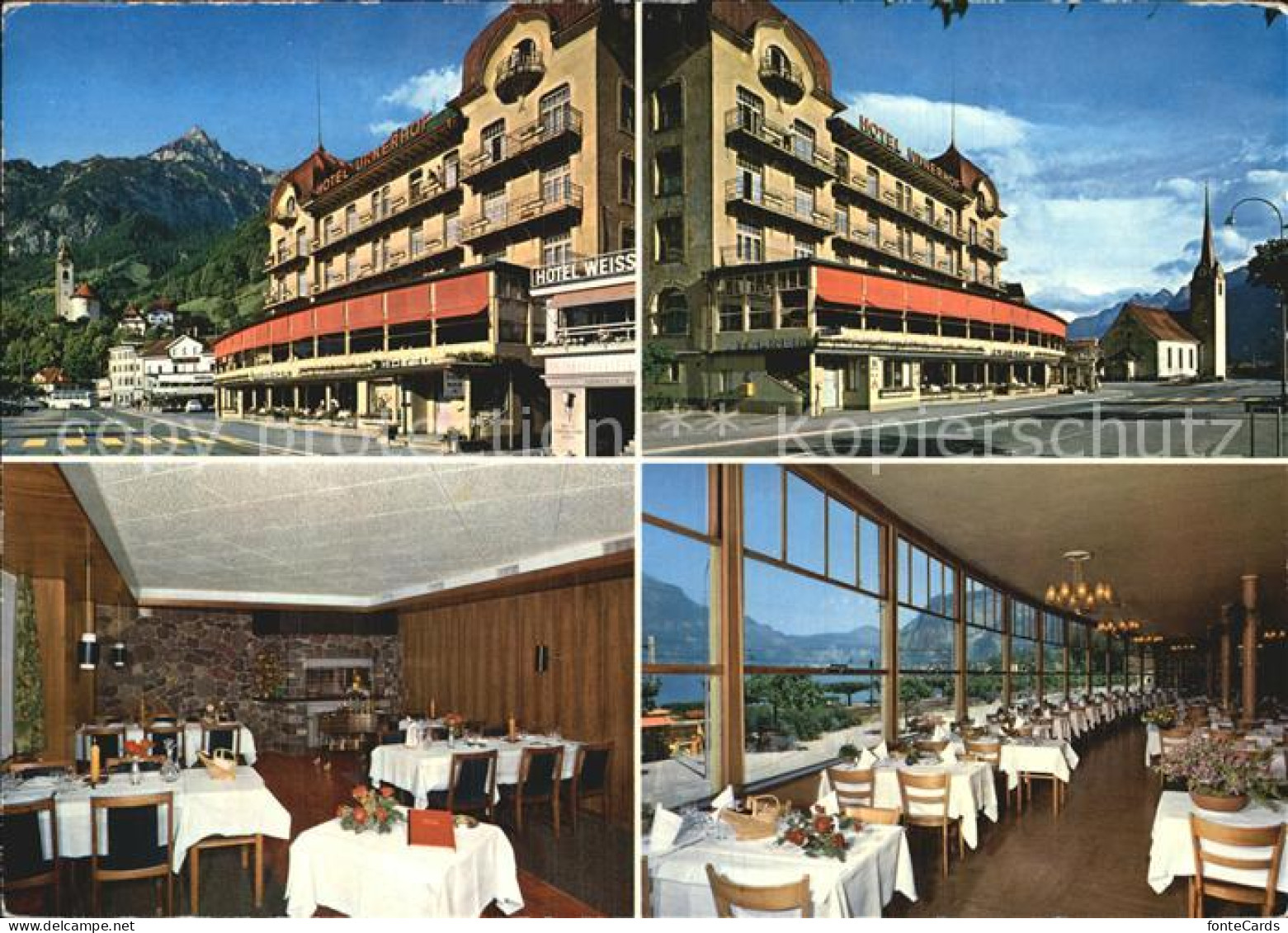 12600604 Flueelen UR Hotel Urnerhof Restaurant Kirche Vierwaldstaettersee Flueel - Andere & Zonder Classificatie