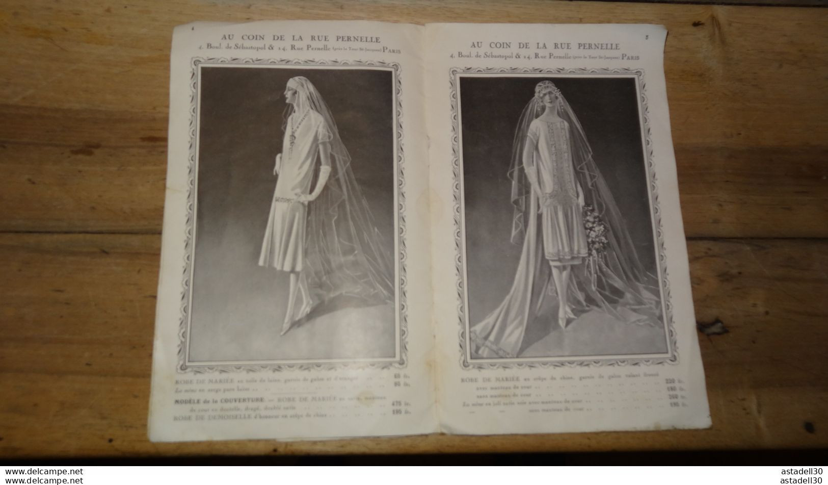 Catalogue Robes De Mariée, AU COIN DE LA RUE PERNELLE, PARIS.... Caisse-23 - Vestiario & Tessile