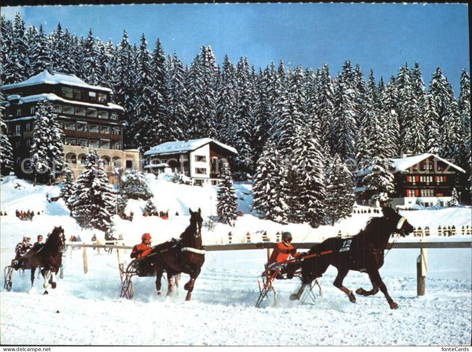 12599658 Arosa GR Trabrennen Auf Dem Uebersee Pferdesport Arosa - Autres & Non Classés