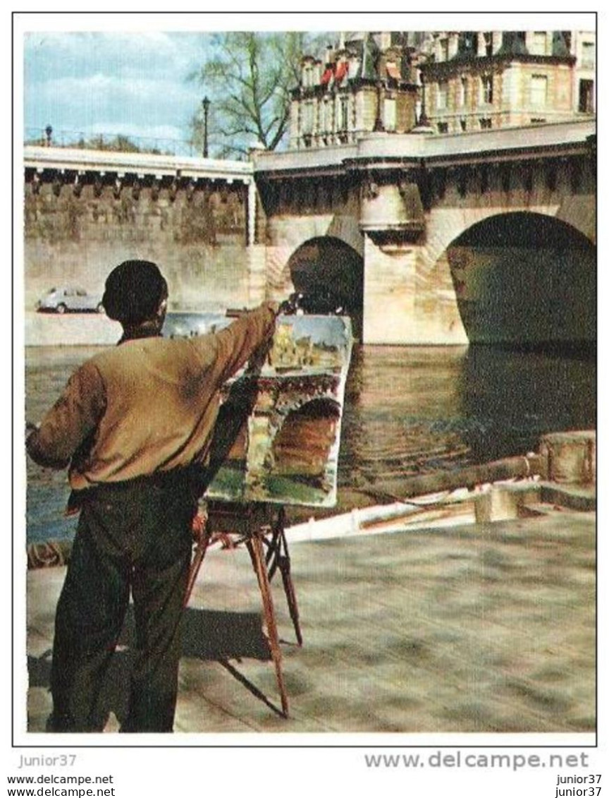 3 Cartes De Paris D'Albert Monier: Sous Les Ponts De Paris, Le Pont Neuf Avec Un Peintre, Les Quais Au Printemps, - Sonstige & Ohne Zuordnung