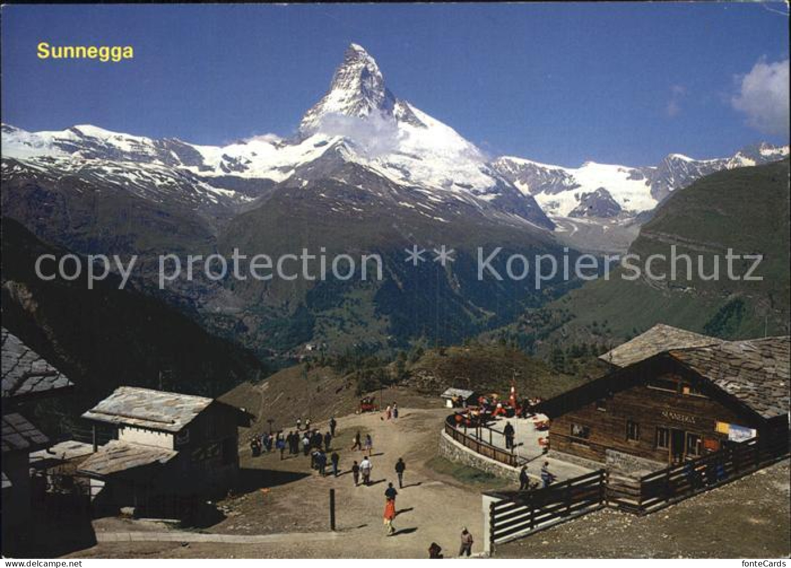 12598400 Zermatt VS Restaurant Sunnegga Mit Matterhorn Zermatt VS - Sonstige & Ohne Zuordnung