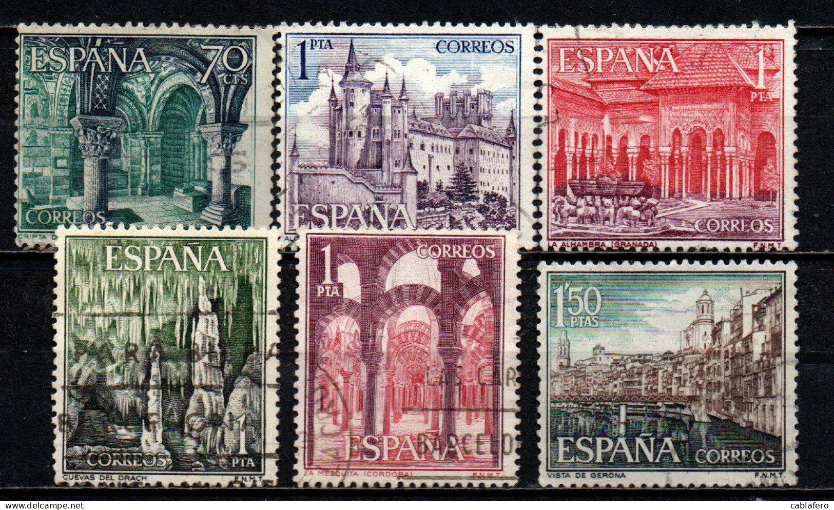 SPAGNA - 1964 - IL TURISMO IN SPAGNA: LEON - SEGOVIA - GRANADA - CORDOVA - GERONA - USATI - Used Stamps