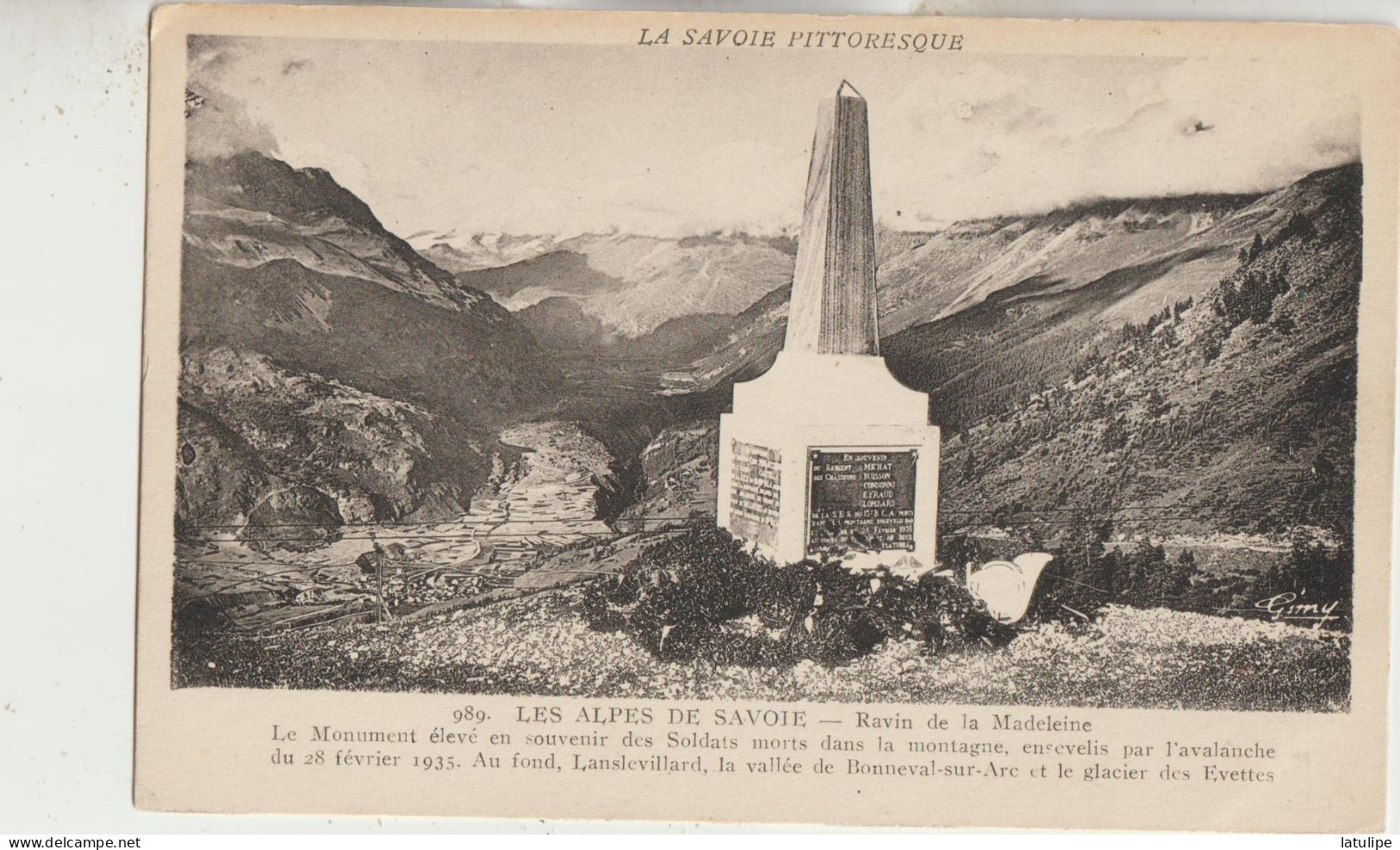 Lanslevillard Bonneval Sur Arc 73 Ravin De Madeleine Et Monument Elevé En Souvenir Des Soldats Morts Par Avalanche 1935 - Bonneval Sur Arc