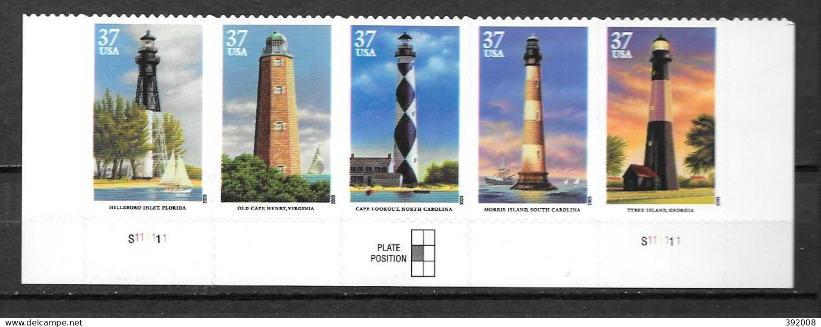 USA - 3479 à 3483 **MNH - Adhésif - D4/30 - Lighthouses