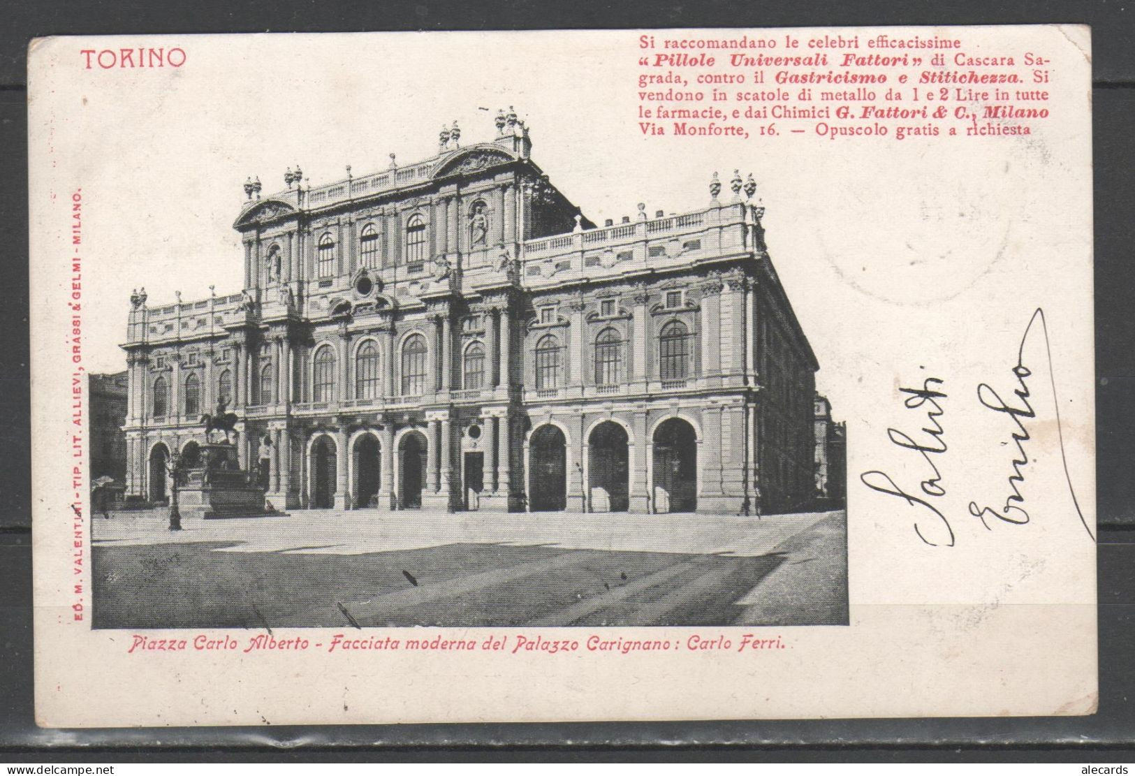 Torino - Palazzo Carignano - Pubblicità Pillole Fattori - Palazzo Carignano