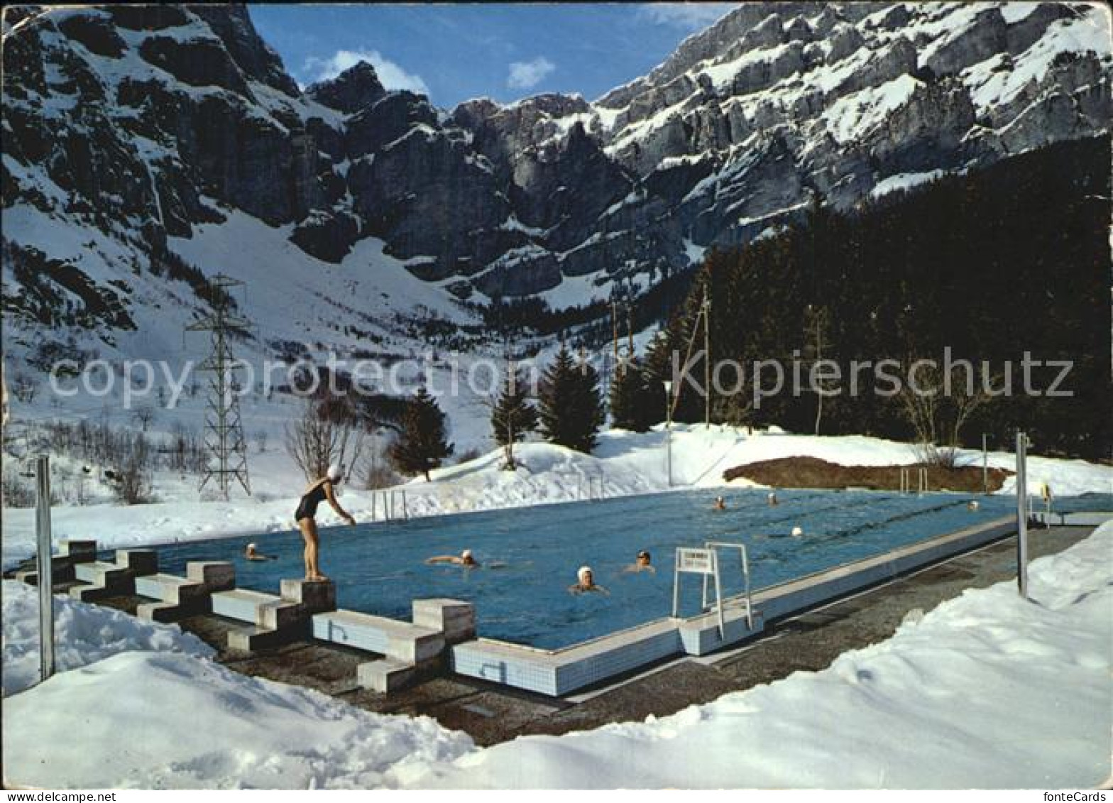 12597721 Leukerbad Schwimmbad Im Winter Gemmipass Loeche-les-Bains - Altri & Non Classificati