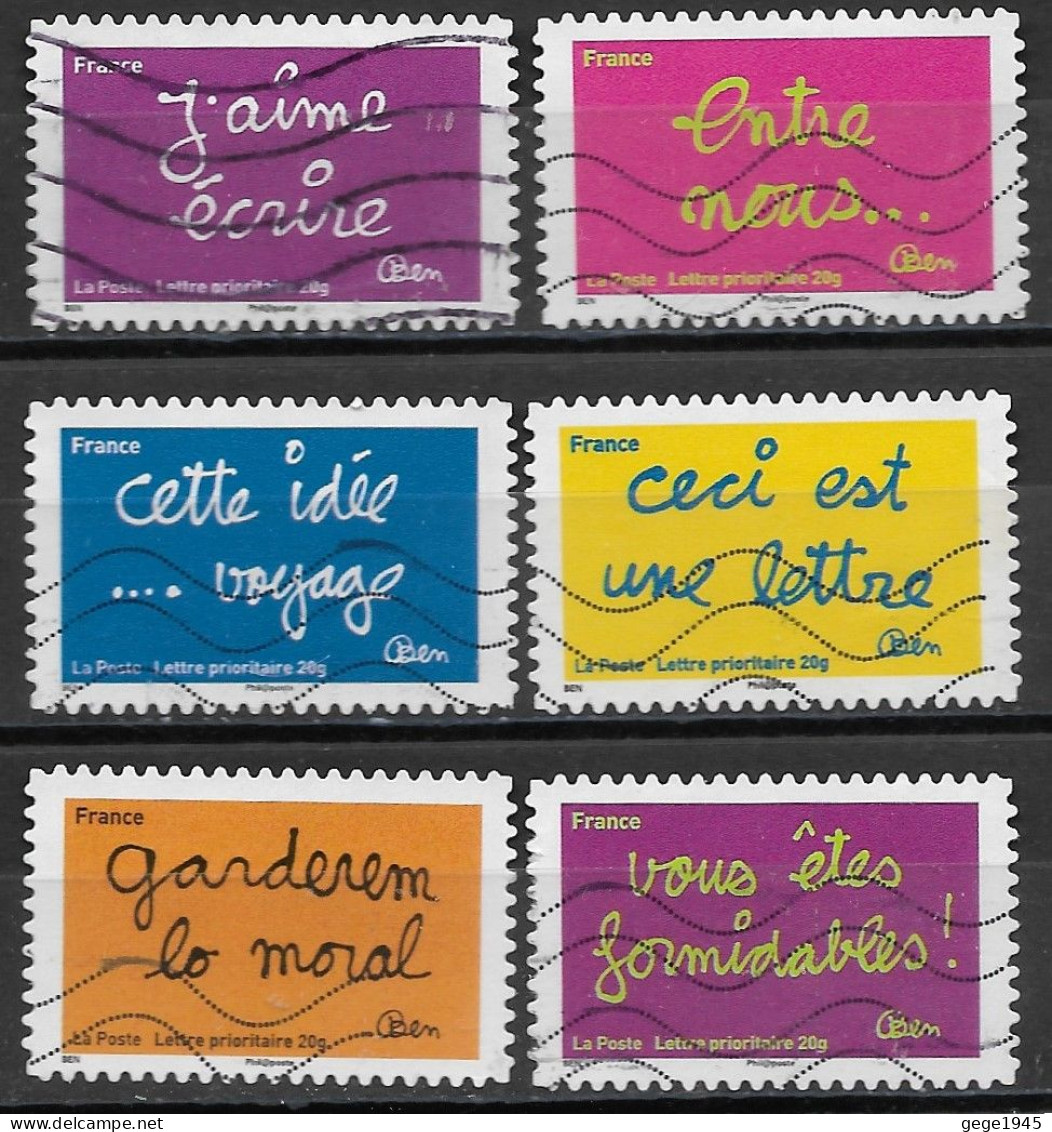 France 2011 Oblitéré Autoadhésif  N° 610 - 612 - 613 - 615 - 619 - 620   -   Sourires Par L'humoriste Ben - Used Stamps