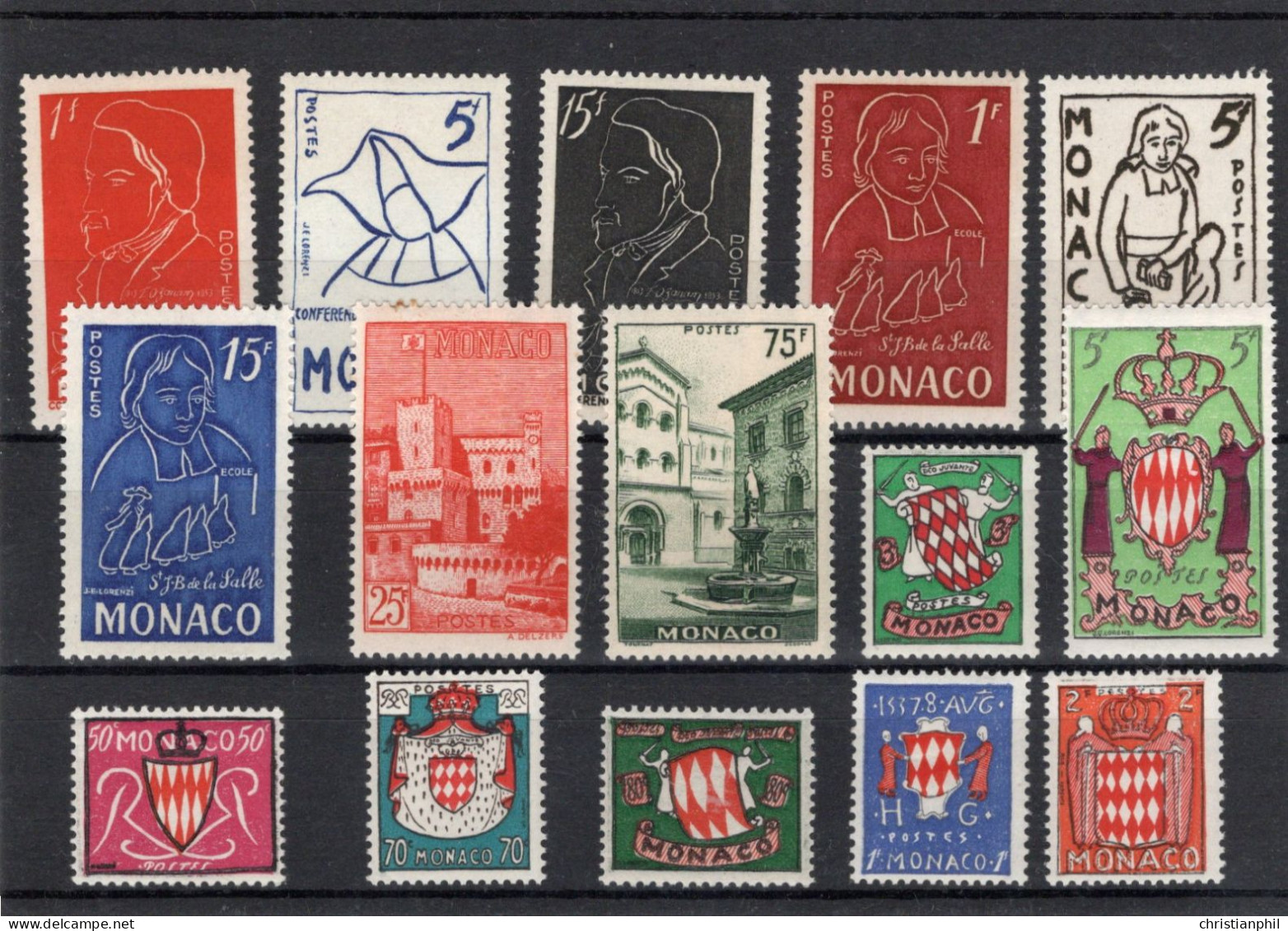 TIMBRES MONACO  . ANNEE 1954   N° 397 à 411. NEUF ** - Ungebraucht