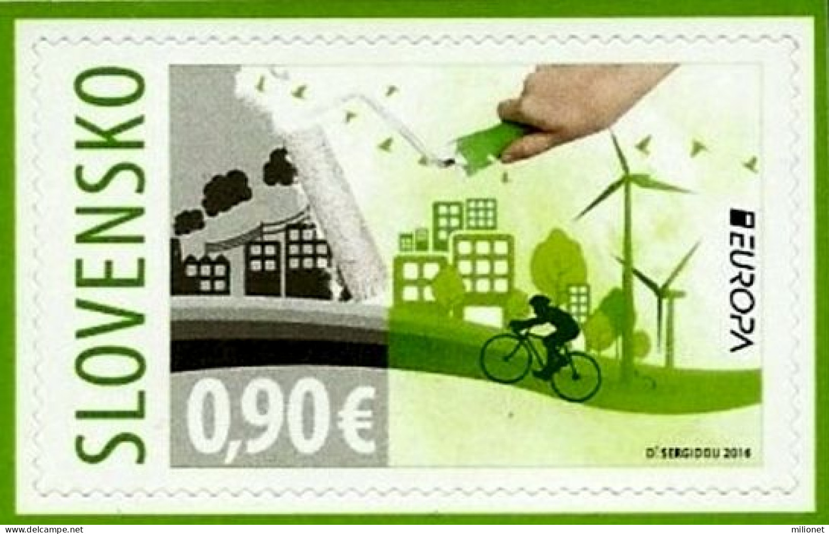 SALE!!! SLOVAKIA ESLOVAQUIA SLOVAQUIE SLOWAKEI 2016 EUROPA CEPT Think Green 1 Stamp From Booklet MNH ** - 2016