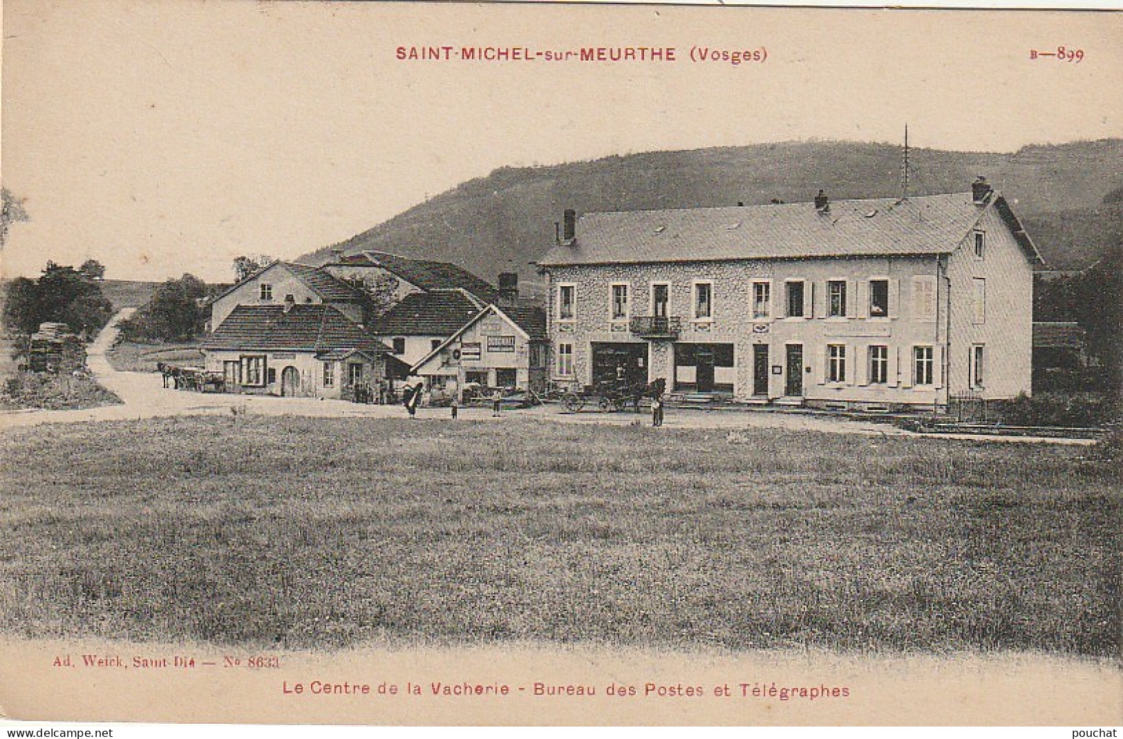 LE 18-(88) SAINT MICHEL SUR MEURTHE - LE CENTRE DE LA VACHERIE - BUREAU DES POSTES ET TELEGRAPHES  - 2 SCANS - Autres & Non Classés