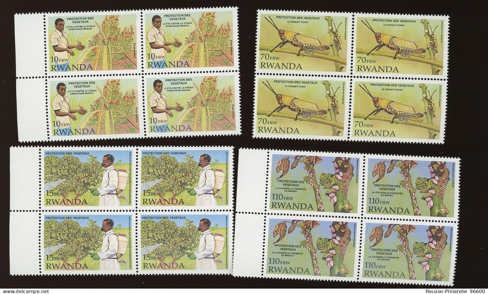 1998 4 X 1399/1402 ** Rwanda Lutte Contre Insectes Prédateurs - Nuovi