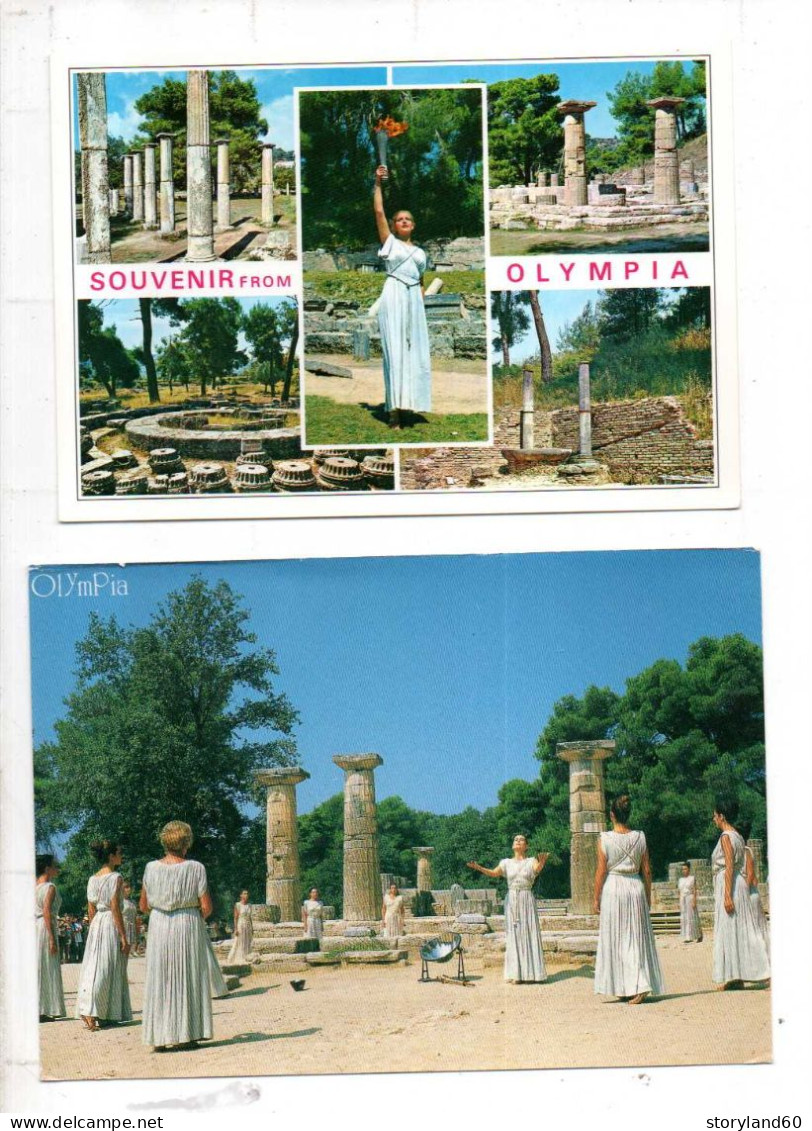 Hellas , 2 Cartes D'olympie , Olympia , Temple D'herra - Grèce