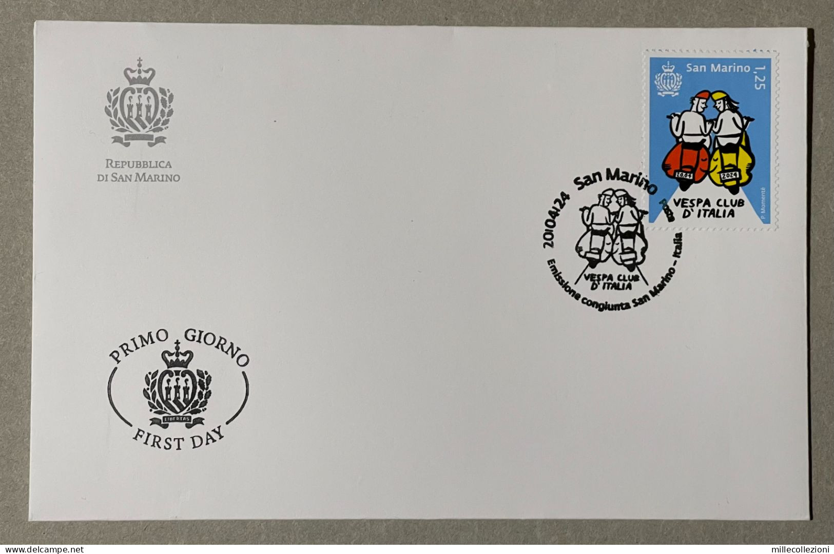 San Marino 2024 -  Vespa Club D'Italia - FDC - Blokken & Velletjes