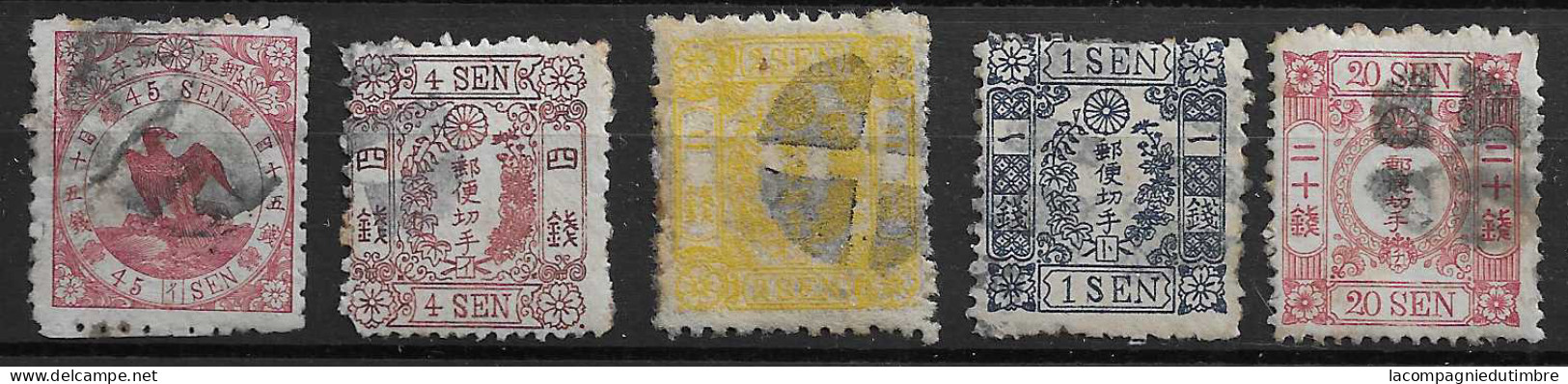 Japon YT N° 18, N° 19, N° 25, N°3 4 Et N°40 Oblitérés. TB - Used Stamps