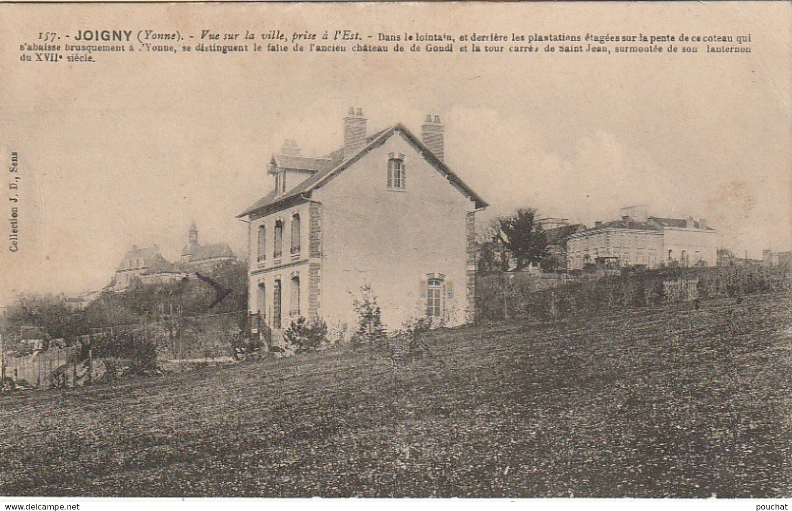 LE 19 -(89) JOIGNY - VUE SUR LA VILLE , PRISE A L' EST  - 2 SCANS - Joigny