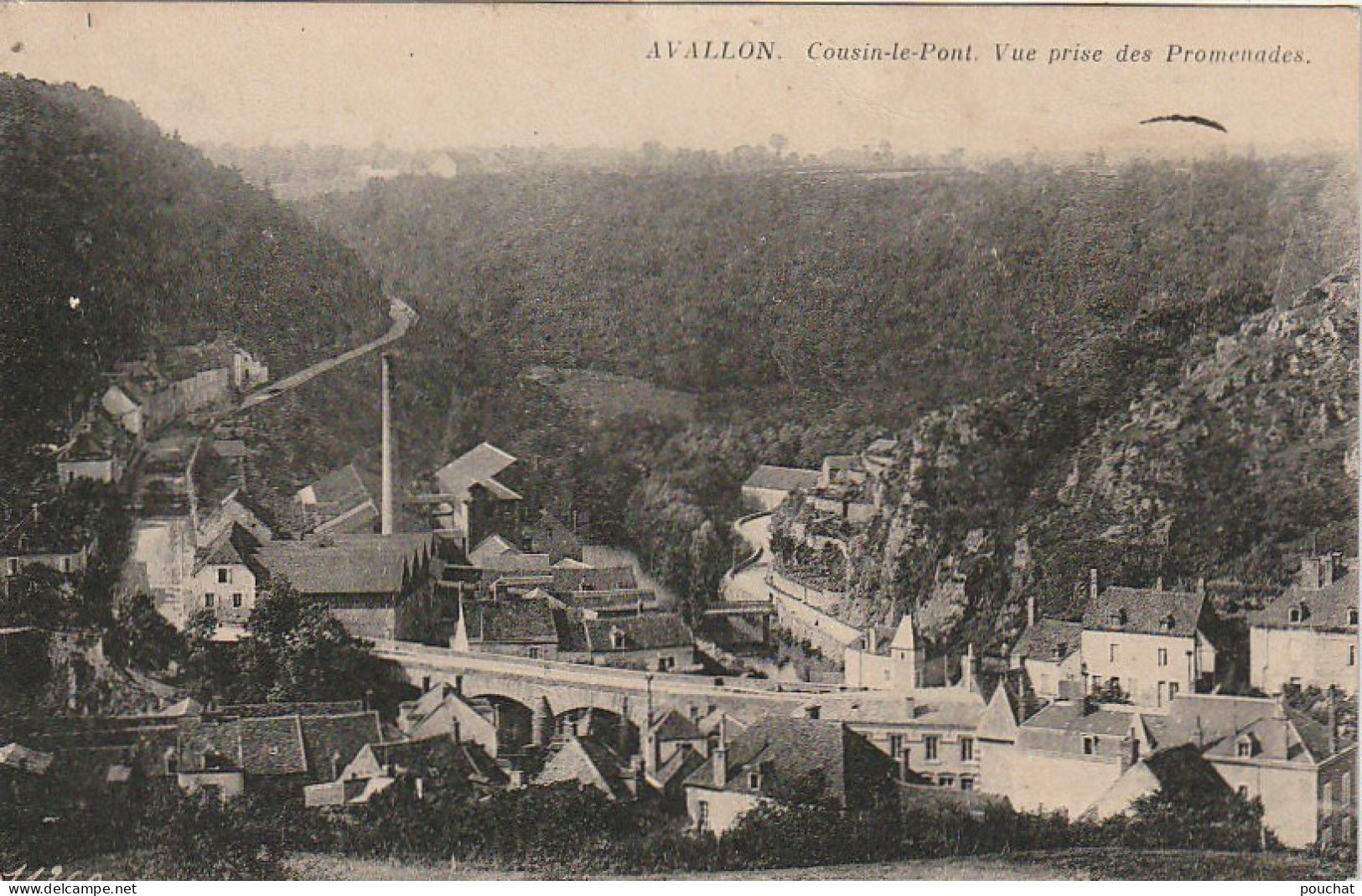 LE 19 -(89) AVALLON - COUSIN LE PONT - VUE PRISE DES PROMENADES - 2 SCANS - Avallon