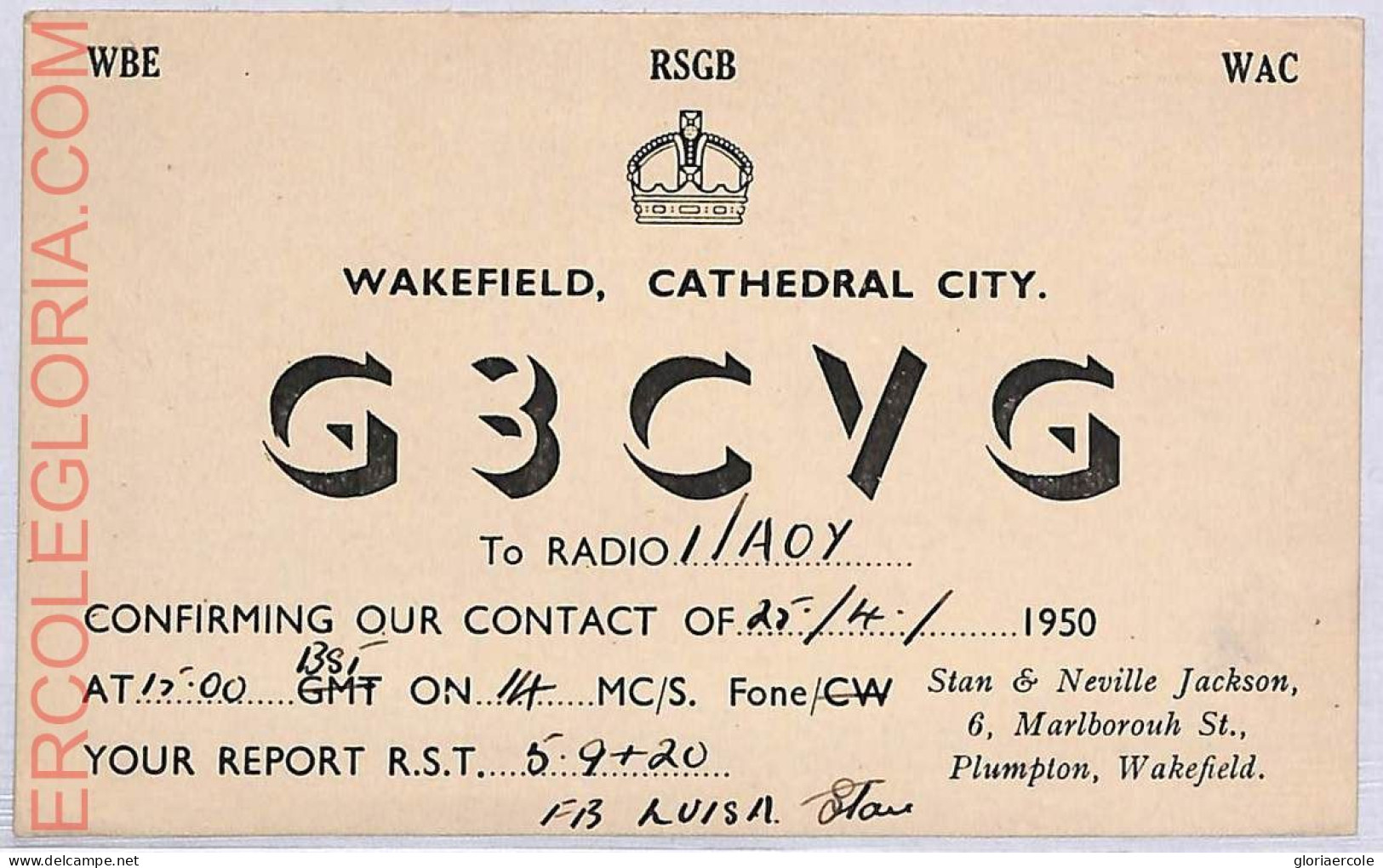 Ad9125 - GREAT BRITAIN - RADIO FREQUENCY CARD - 1950 - Radio