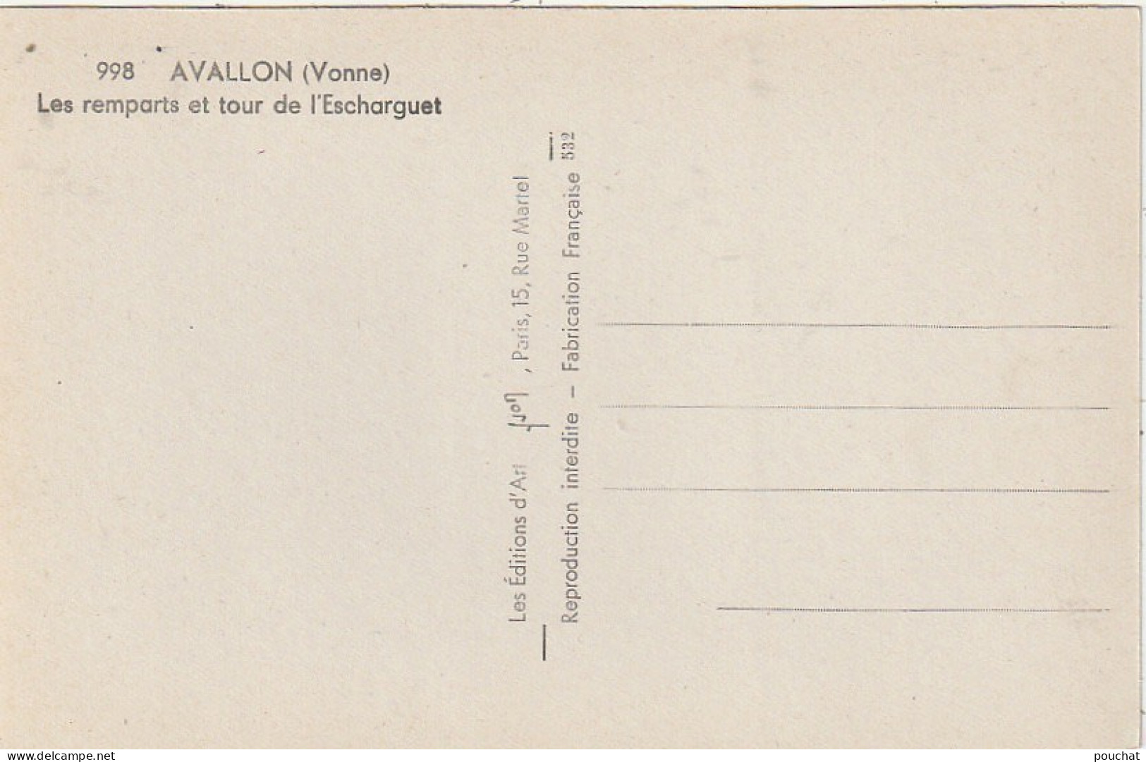 LE 20-(89) AVALLON - LES REMPARTS ET LA TOUR DE L' ESCHARGUET - ENFANTS EN VISITE - 2 SCANS  - Avallon
