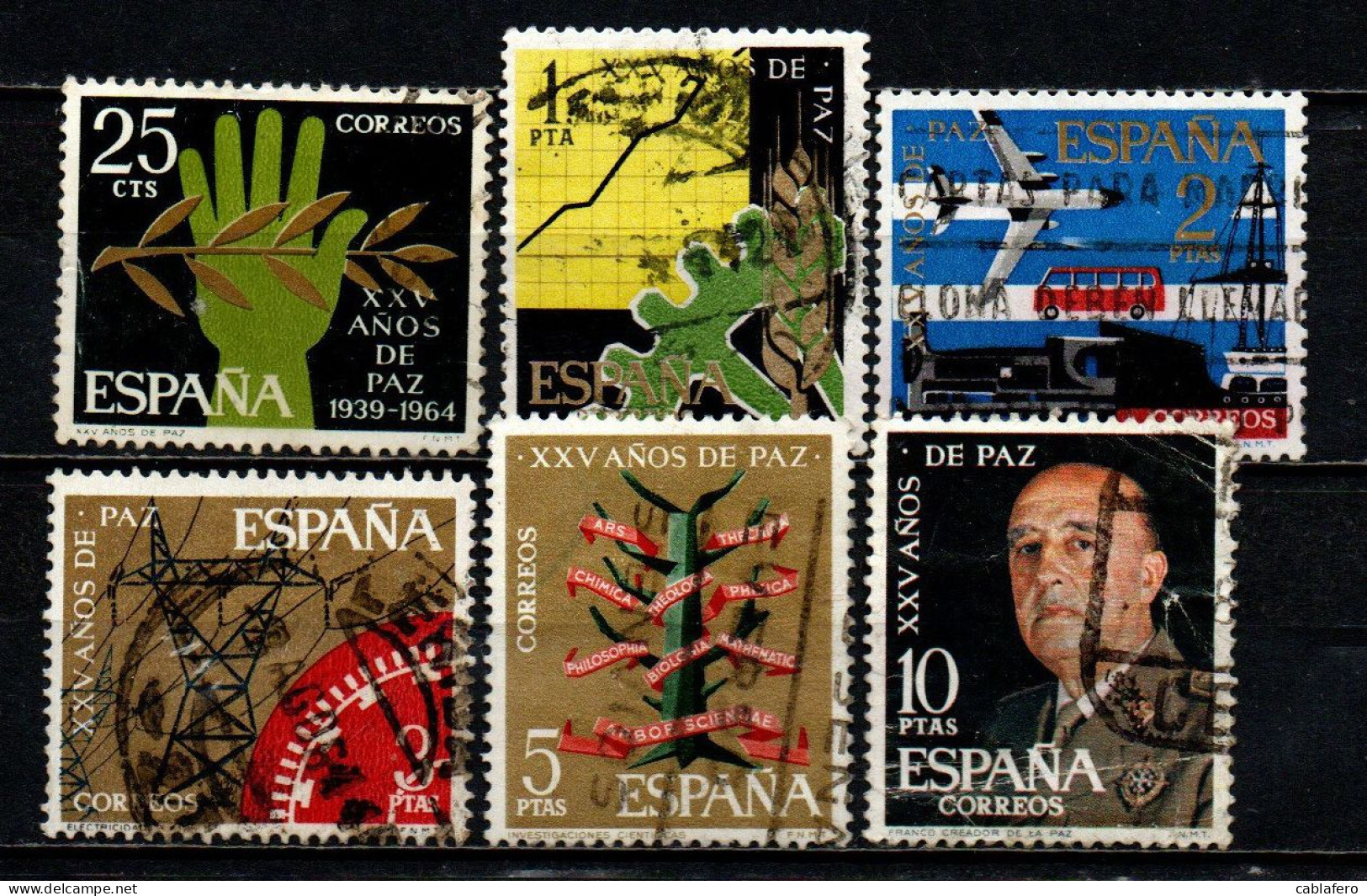 SPAGNA - 1964 - 25 ANNI DI PACE IN SPAGNA - USATI - Used Stamps