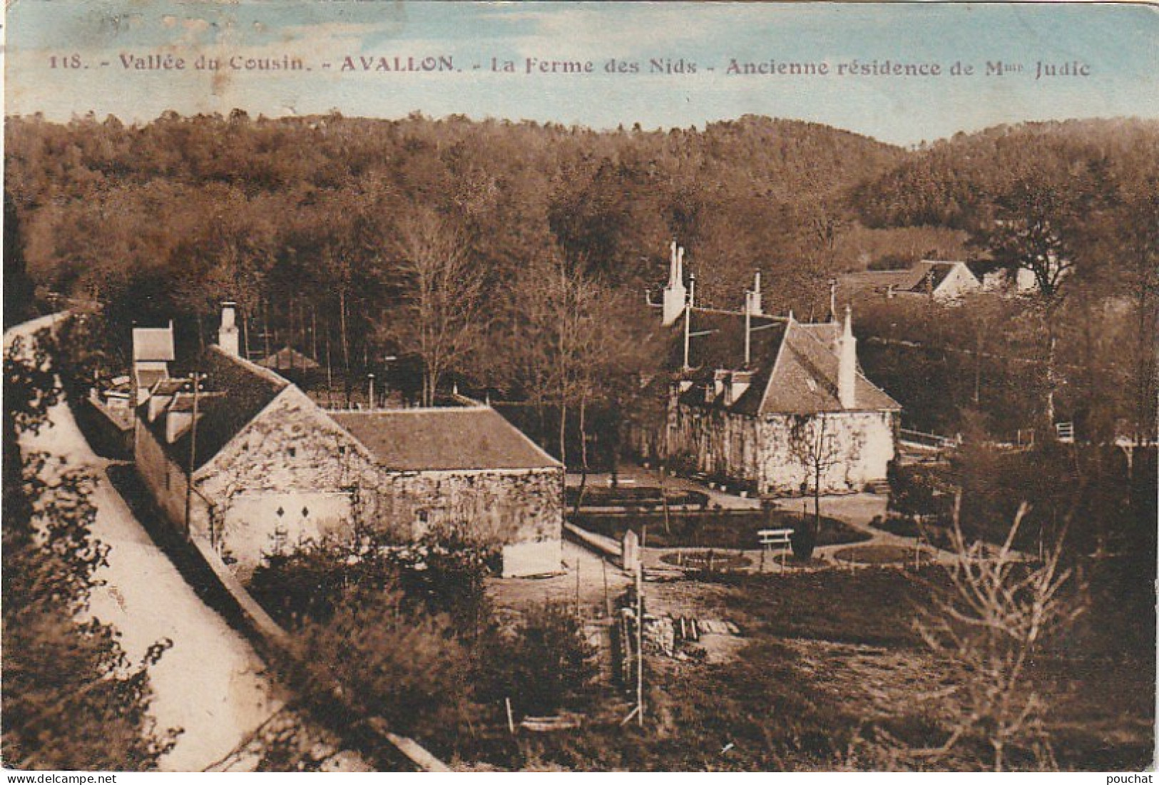 LE 21-(89) AVALLON - LA FERME DES NIDS - ANCIENNE RESIDENCE DE MmeJUDIC - CARTE COLORISEE - 2 SCANS - Avallon