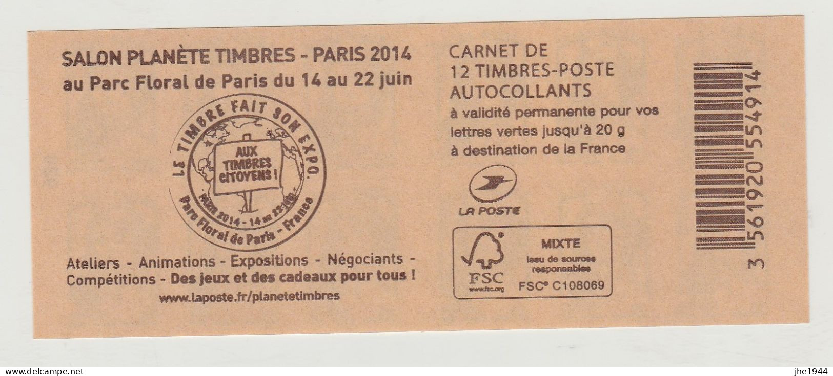 France Carnet N° 858-C4 ** Salon Planéte Timbres - Altri & Non Classificati