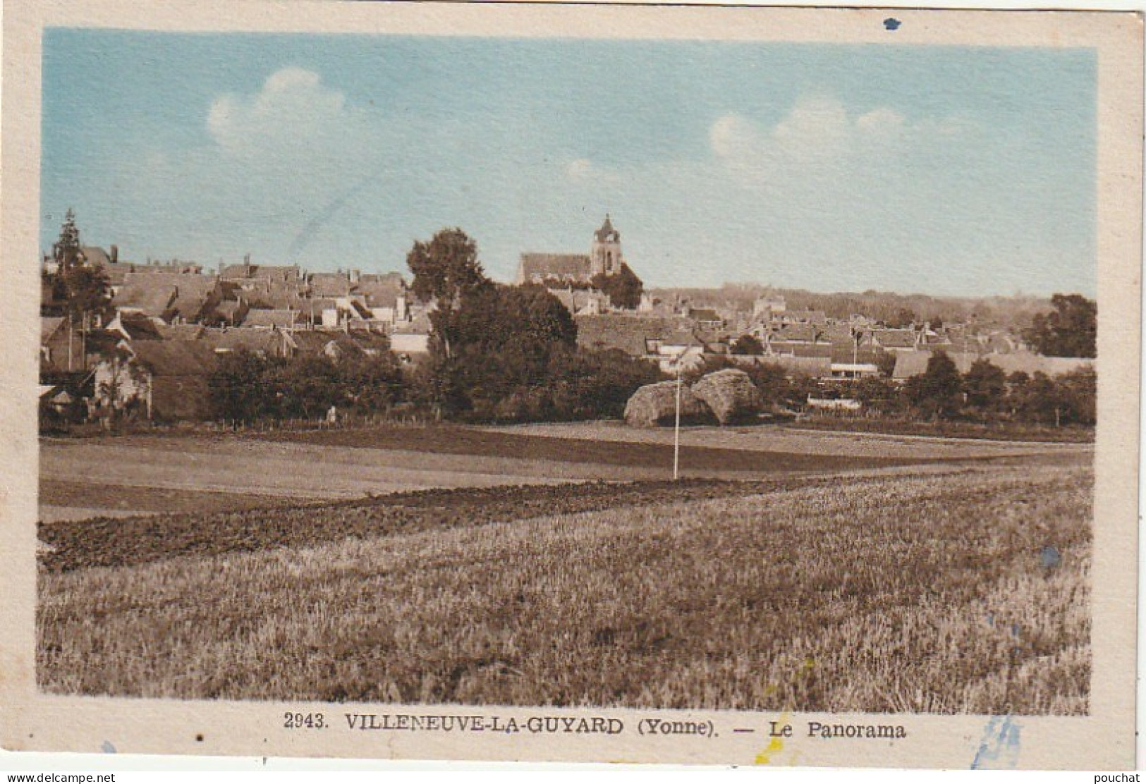 LE 21-(89) VILLENEUVE LA GUYARD - LE PANORAMA  - CARTE COLORISEE - 2 SCANS  - Villeneuve-la-Guyard