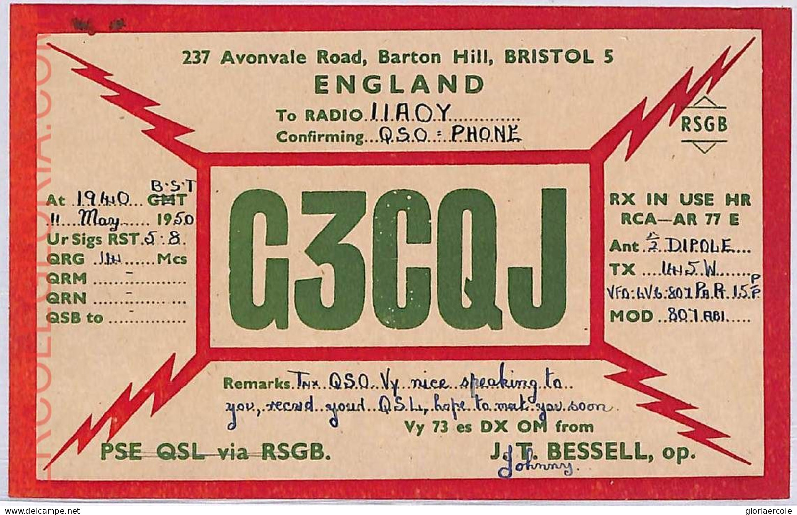 Ad9126 - GREAT BRITAIN - RADIO FREQUENCY CARD - 1950 - Radio