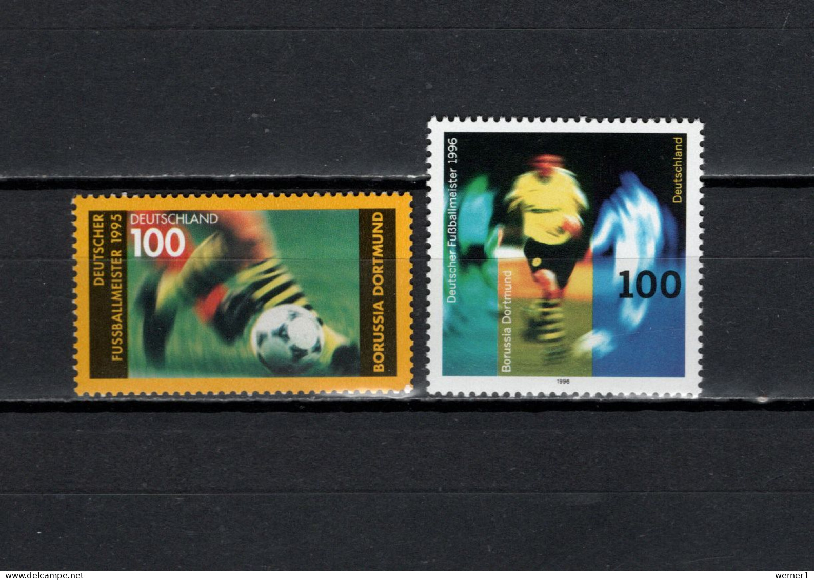 Germany 1995/1996 Football Soccer, Borussia Dortmund, 2 Stamps MNH - Famous Clubs