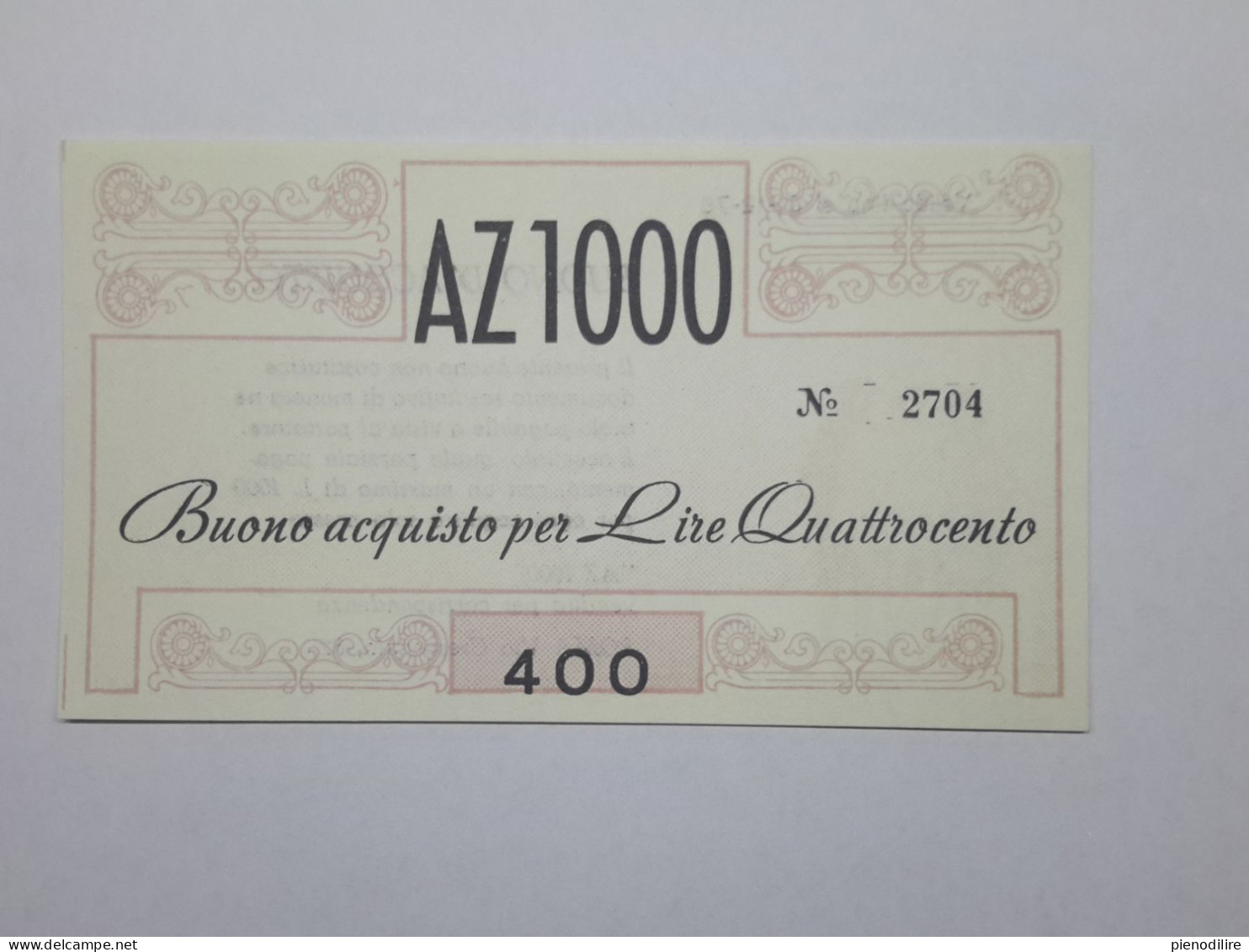 LOTTO 5Pz. 100 100 200 300 400 LIRE BUONI ACQUISTO AZ1000 VALIDO FINO AL 31.12.1976 (A.2) - [10] Assegni E Miniassegni