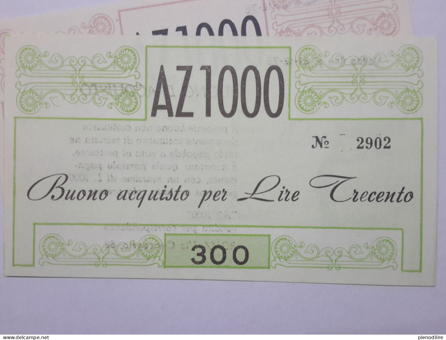 LOTTO 5Pz. 100 100 200 300 400 LIRE BUONI ACQUISTO AZ1000 VALIDO FINO AL 31.12.1976 (A.2) - [10] Scheck Und Mini-Scheck