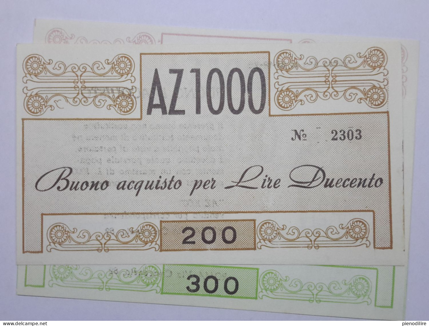 LOTTO 5Pz. 100 100 200 300 400 LIRE BUONI ACQUISTO AZ1000 VALIDO FINO AL 31.12.1976 (A.2) - [10] Scheck Und Mini-Scheck