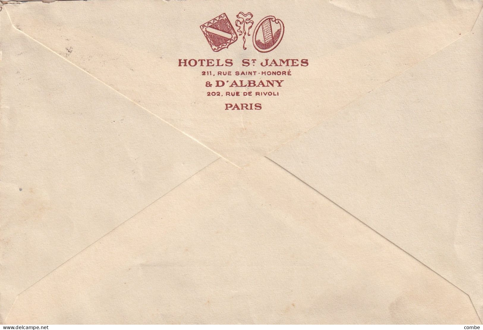 LETTRE. 22 8 38. HOTEL St JAMES. PARIS. N° 400 SEUL. PARIS POUR BRAINTREE. ETATS UNIS - 1921-1960: Periodo Moderno