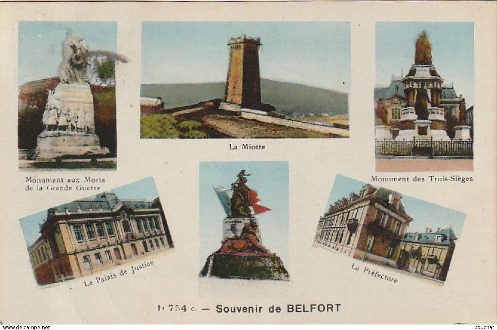 LE 22-(90)  SOUVENIR DE BELFORT - CARTE MULTIVUES COLORISEE  - 2 SCANS  - Belfort - Ville