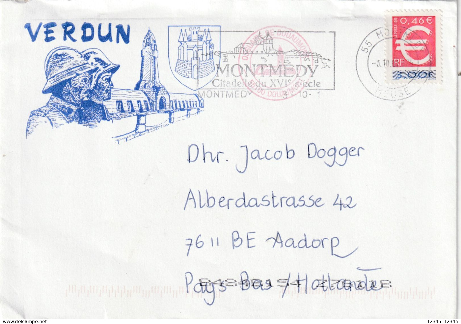 Stamped Montmedy Citadelle Du XVIe Siecle (letter Verdun) - Briefe U. Dokumente