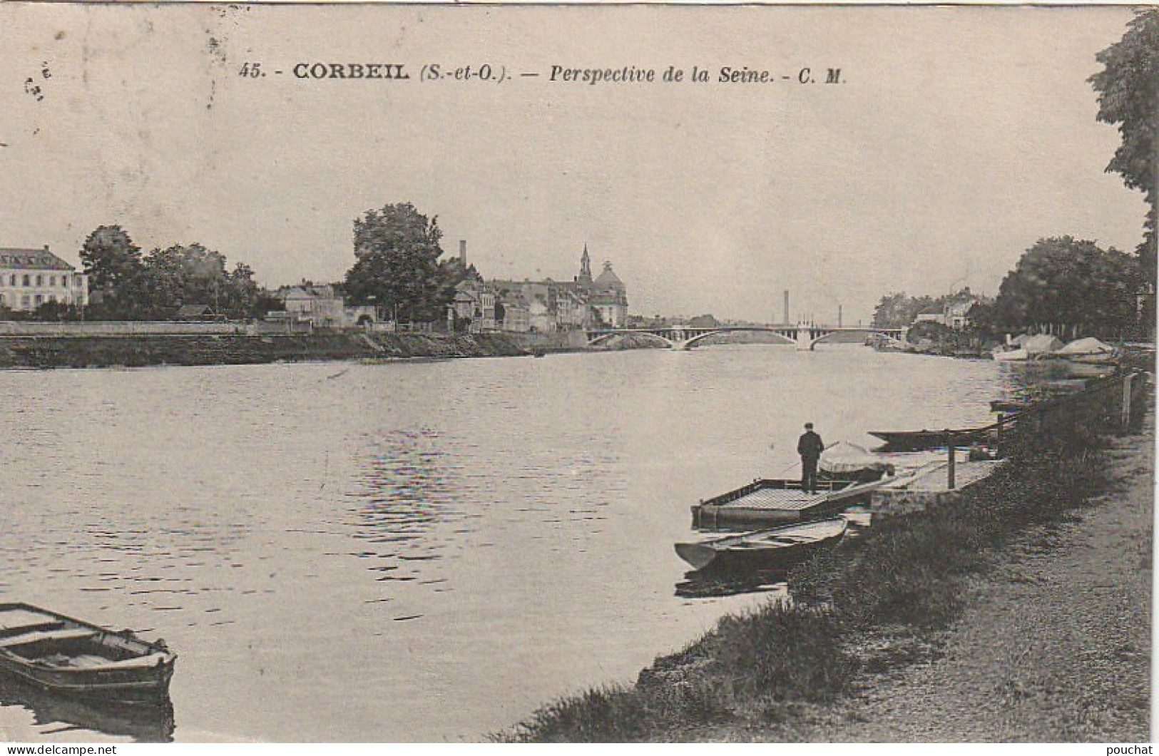 LE 23 -(91) CORBEIL - PERSPECTIVE DE LA SEINE - 2 SCANS - Corbeil Essonnes