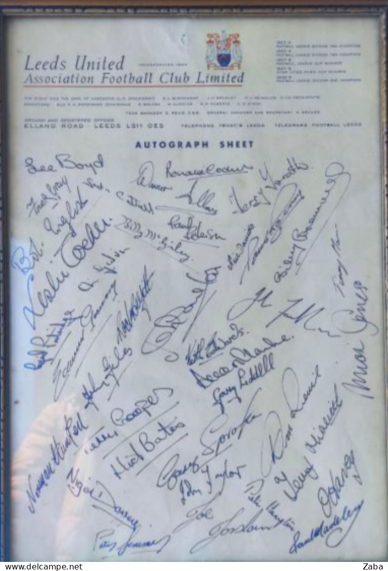 LEEDS UNAITED Autographs Team On Early 1970s - Deportivo