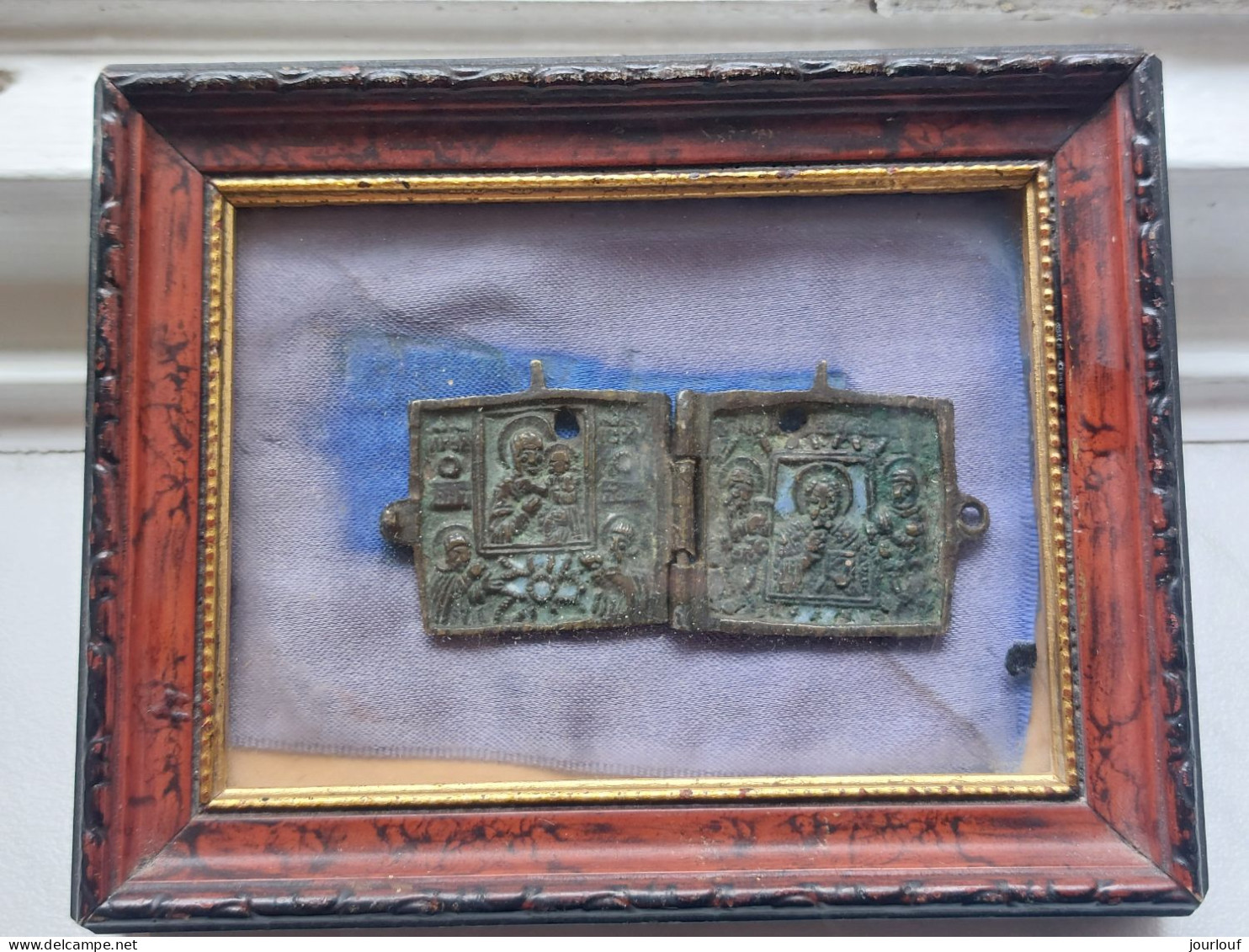 RUSSIE - Petite Icone De Voyage En Bronze - Art Religieux
