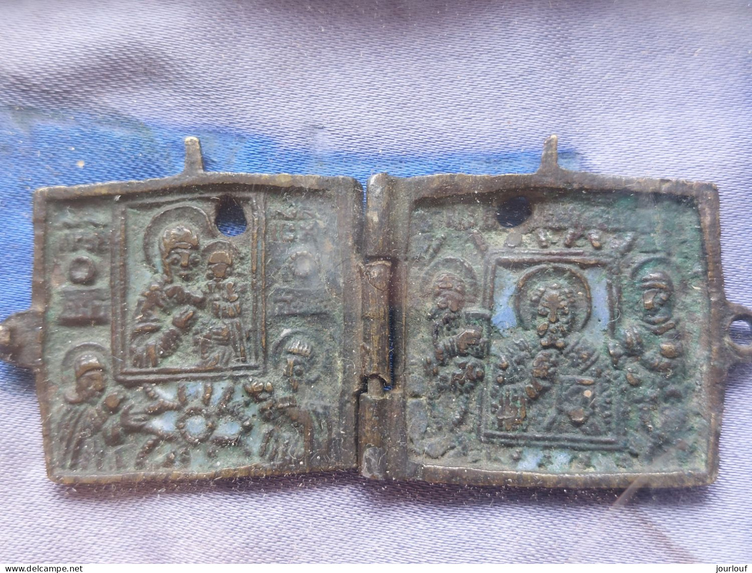 RUSSIE - Petite Icone De Voyage En Bronze - Religious Art