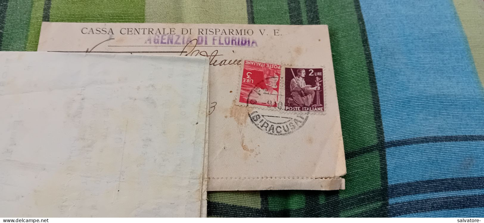 LETTERA APERTA CON 2 + 3 LIRE DEMOCRATICA 1950 - 1946-60: Storia Postale