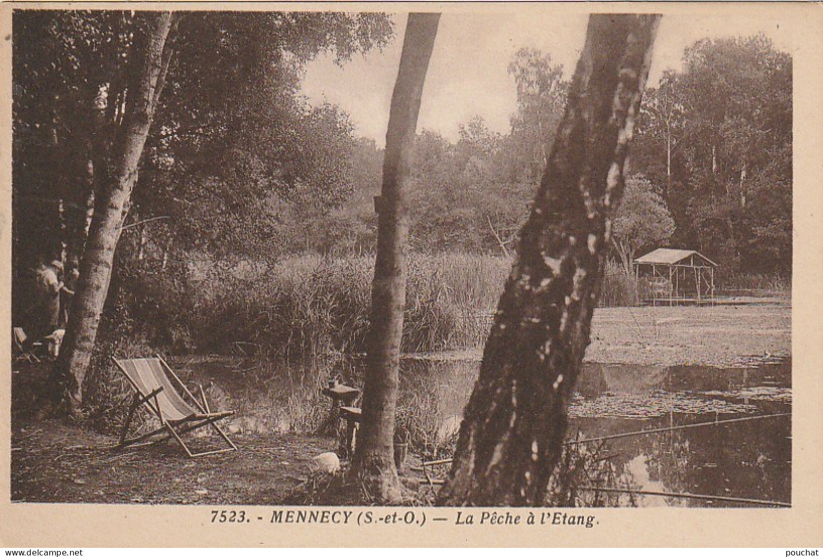 LE 23 -(91) MENNECY - LA PECHE A L' ETANG - CAMPEMENT DU PECHEUR - 2 SCANS - Mennecy