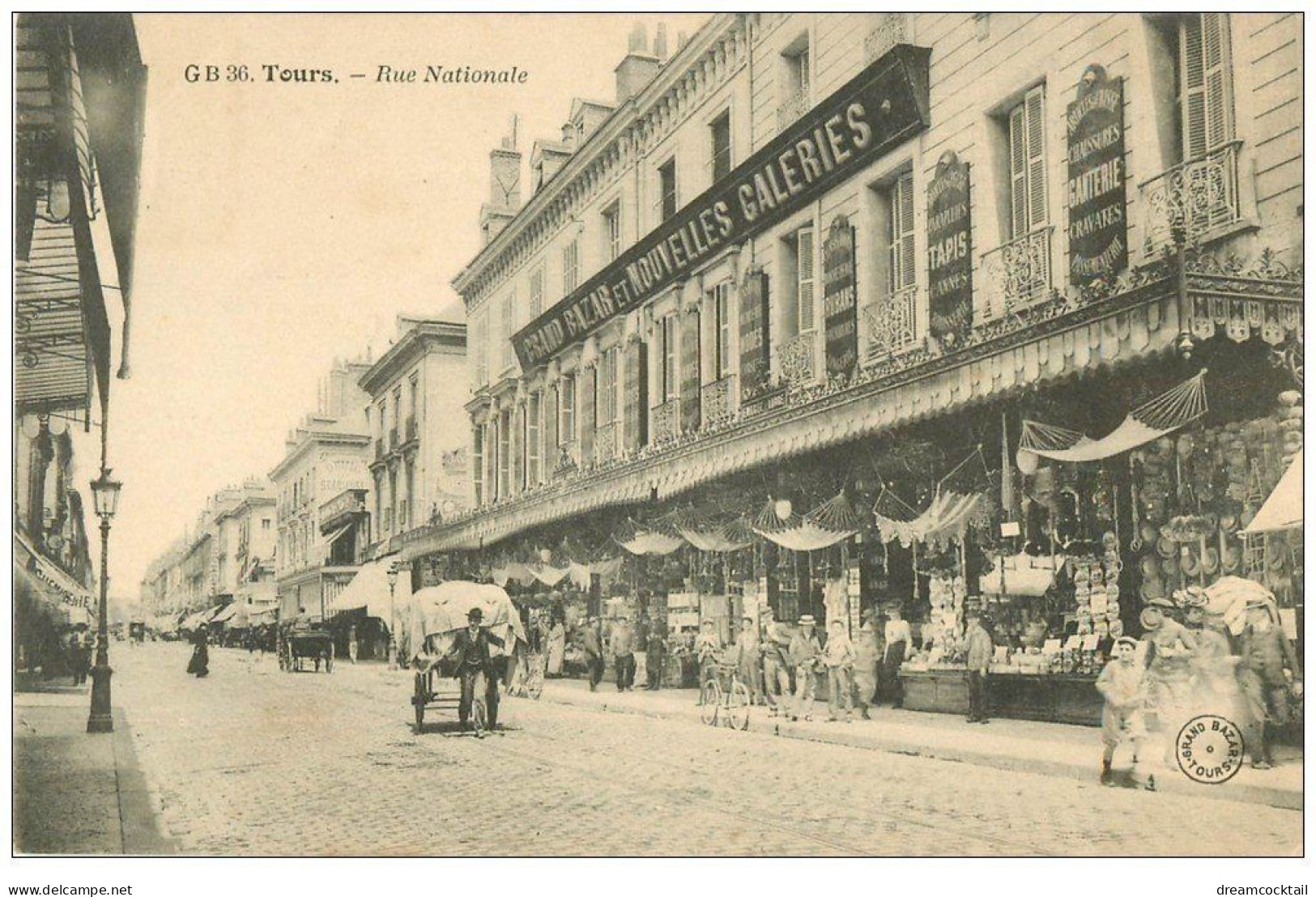 37 TOURS. Rue Nationale 1910. Grand Bazar Nouvelles Galeries - Tours