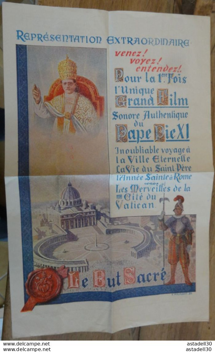 Pub Pour Film Du Pape Pie XI Sur Montpellier, Royal Athénée En 1933 ........PHI ........ Caisse-23 - Godsdienst & Esoterisme