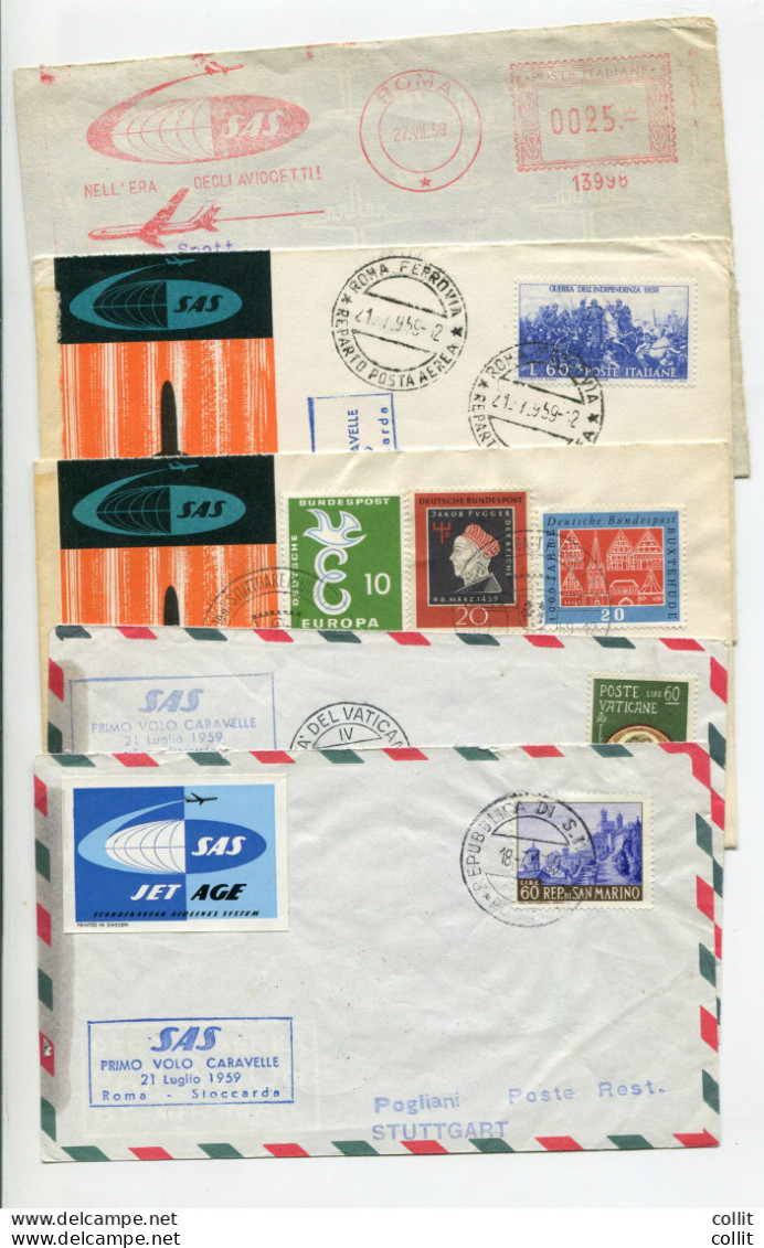 SAS Stoccarda/Roma E Roma/Stoccarda Del 21.7.59 - 1946-60: Storia Postale