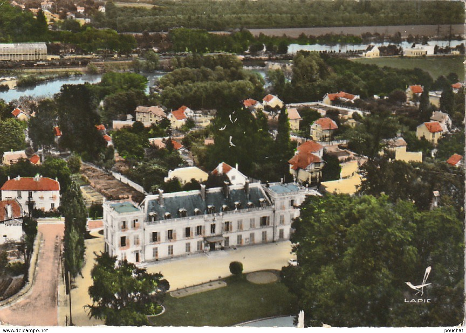 LE 24-(91)  EVRY PETIT BOURG - LE CHATEAU DE BINDER - VUE AERIENNE - CARTE COULEURS - 2 SCANS - Evry