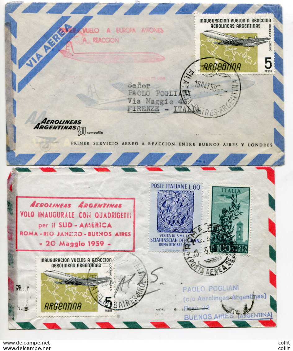 A.A. Buenos Aires/Roma/Buenos Aires Del 19.5.59 - Correo Aéreo